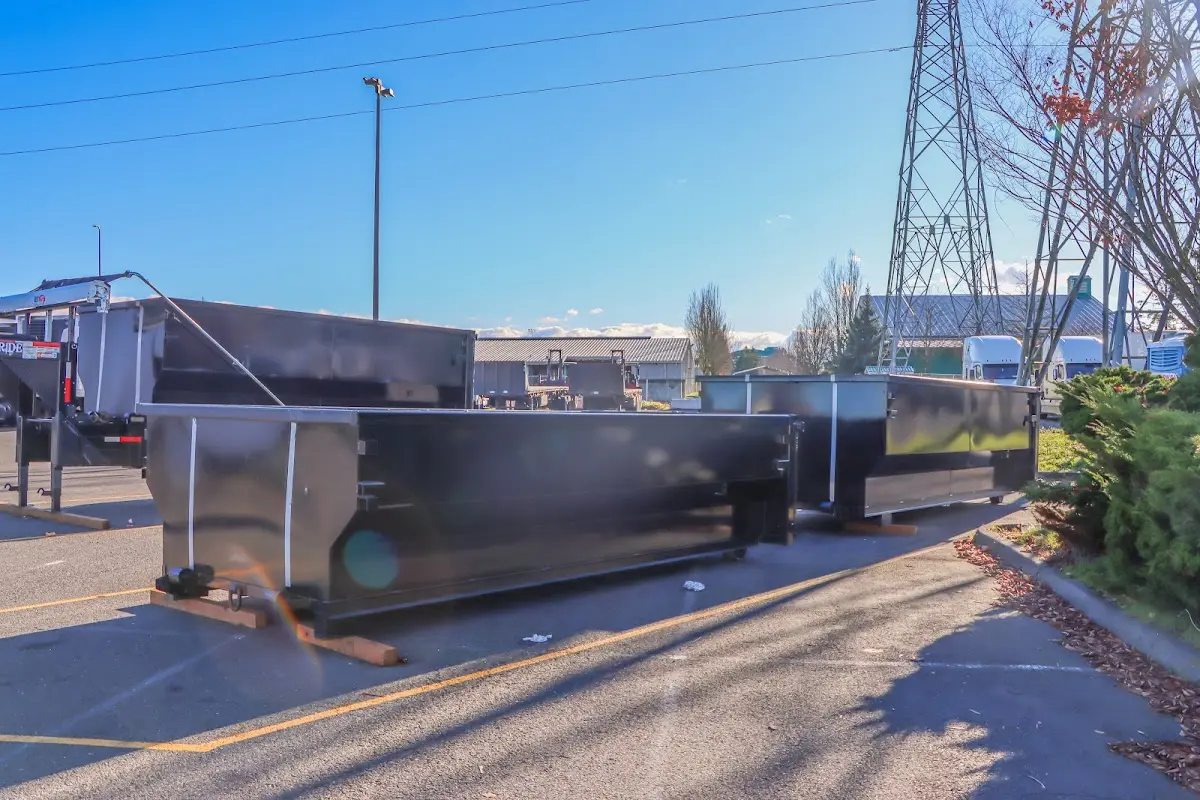 Roll-off dumpster ready for waste disposal at job site for Roll Off Dumpster Rental in Hyde Park